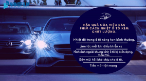 hậu quả của việc dán phim cách nhiệt kém chất lượng
