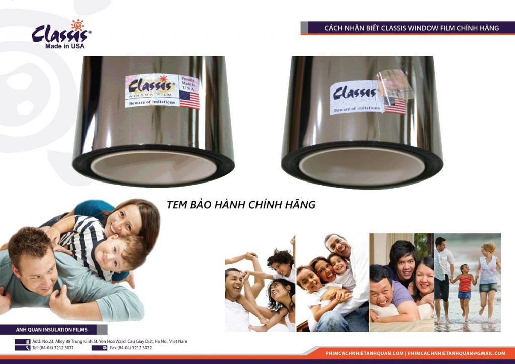 Tem phân biệt phim cách nhiệt Chính hãng